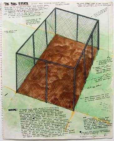 Terry Allen, Study for 'The Real Estate', 1990
mixed media on paper, 18 1/4 x 15 in. (46.4 x 38.1 cm)
TAL-034