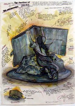 Terry Allen - Study for "Fountain of Desire"