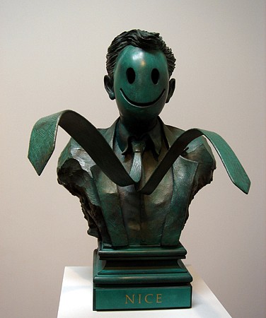 Terry Allen, Nice, 1991
Bronze, 3/3, 32 x 19 x 19 in. (81.3 x 48.3 cm)
smile face with tie floating
TAL-038