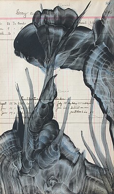 Virgil Grotfeldt, Past Present Tense No. 89, 2003
Coal Powder and Watercolor on Found Paper, 14 x 8 1/4 in. (35.6 x 21 cm)
VGR-082