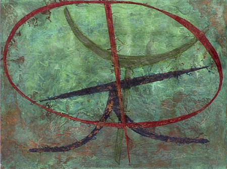 Jim Martin, FAQ, 2011
Acrylic, copper leaf, patina on paper, 23 1/2 x 17 in. (59.7 x 43.2 cm)
JMA-020