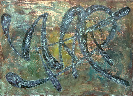 Jim Martin, REM, 2010
Acrylic, copper leaf, patina on canvas, 37 x 51 1/2 in. (94 x 130.8 cm)
JMA-021