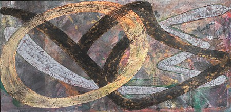 Jim Martin, HMO, 2011
Acrylic, copper leaf, patina on Dibond aluminum, 14 1/2 x 30 in. (36.8 x 76.2 cm)
JMA-035