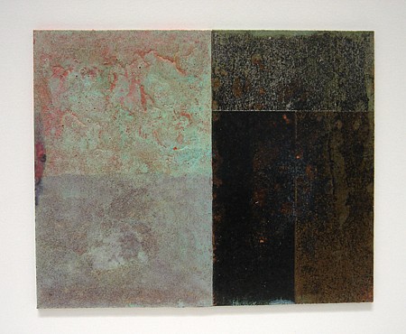 Jim Martin, SPM-004, 2009
Acrylic, copper leaf and patina on masonite, 5 1/2 x 7 in. (14 x 17.8 cm)
JMA-010