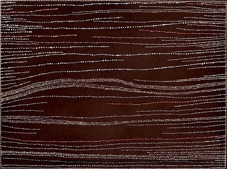 Dorothy Napangardi, Sandhills, 2004
Color soap ground, spit bite, and sugar lift aquatint, Ed. of 50, 23 1/2 x 30 3/4 in. (59.7 x 78.1 cm)
DNA-005