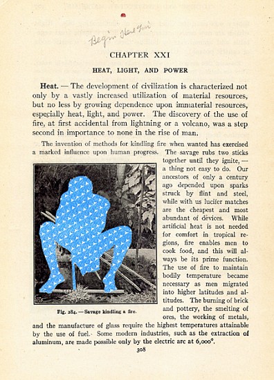 Matthew Cusick, Begin Here Tim, 2008
Altered book page, ConEd security envelope, 7 1/2 x 5 1/4 in.
MCU-046