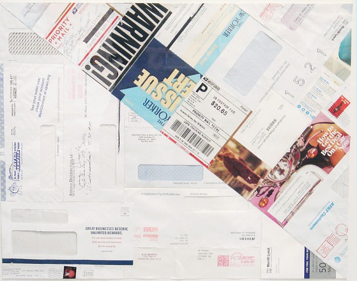 James Drake, Priority Mail (Warning), 2016
envelopes mounted on archival paper, 25 x 30 in.
JDR-059