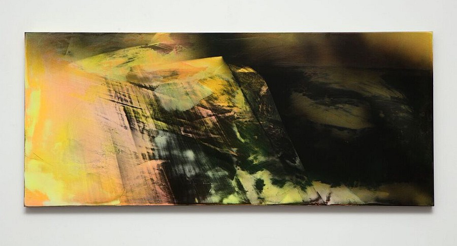 Michelle Mackey, Woven Formation, 2017
vinyl paint and shellac on wood panel, 20 x 47 in.
MMA-049