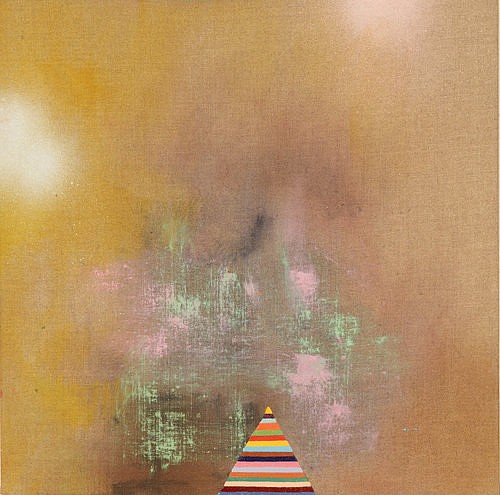 Jackie Tileston, Prism Syndicate, 2018
Oil , enamel, pigment, spray paint on linen, fabric, 17 1/2 x 17 1/2 in.
JTI-063