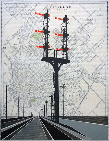 William Steiger, Semaphore Dallas , 2019
collage of found and cut paper, archival inkjet (map), gouache, glue, 30 3/4 x 24 1/4 in.
WST-056