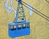 William Steiger, Blue Tramway
2019, collage of found and cut linen pulp paint, vintage map, color pencil, glue