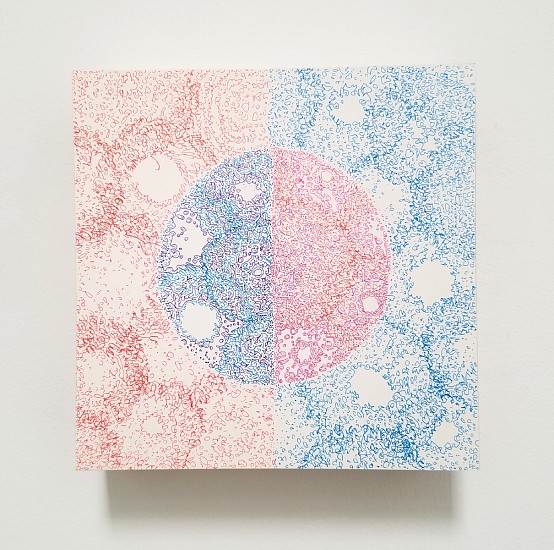 Todd Camplin, Circles Titles Split, 2020
Ink on Claybord, 8 x 8 in.
TCA-072