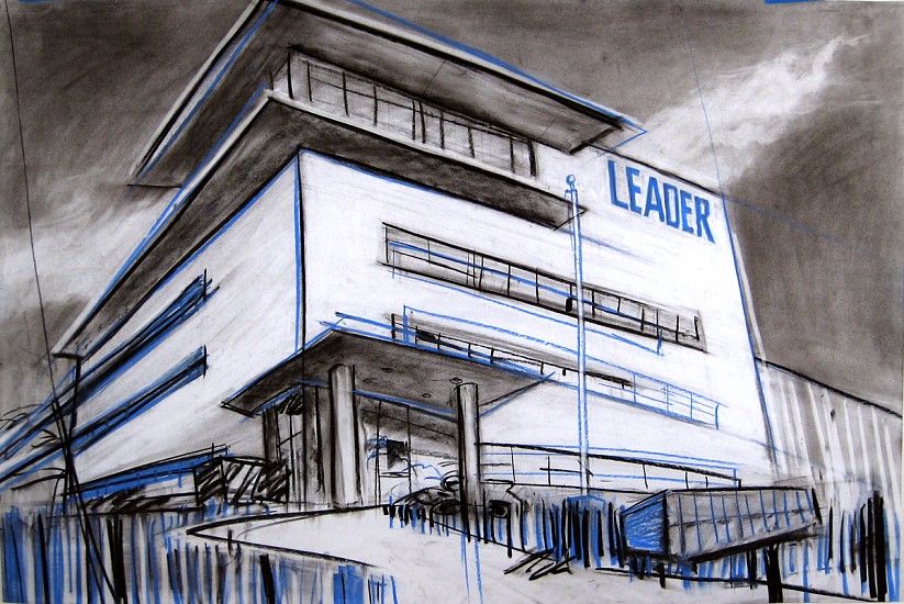 Kim Cadmus Owens, Leader (w/ building), 2009
Charcoal and chalk on paper, 24 x 36 in. (61 x 91.4 cm)
KOW-016