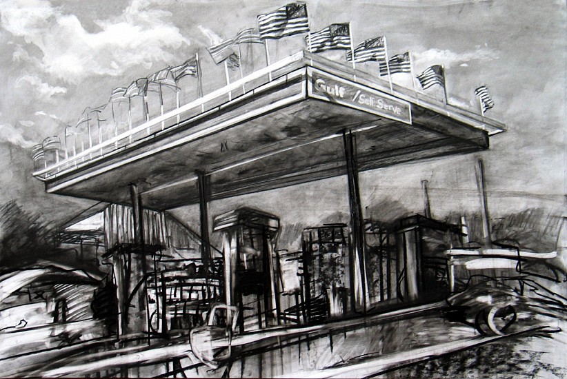 Kim Cadmus Owens, Gulf/Selfserve, 2003
Charcoal on paper, 24 x 36 in.
KOW-099