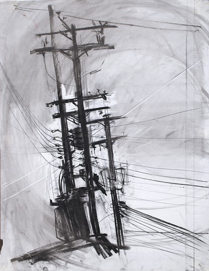Kim Cadmus Owens, Power Lines 2, 1999
Charcoal on paper, 36 x 24 in.
KOW-119