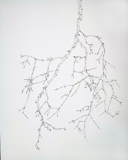 John Adelman, 6749 - parts of a tree limb, 2022
Gel ink and acrylic on canvas, 40 x 32 1/2 in.
JAD-176