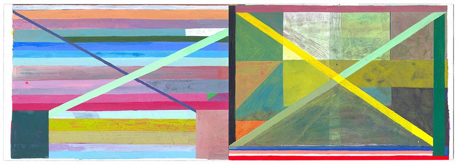 Matt Rich, Double X, 2015
Gouache on paper in handmade artist's frame, 10 x 24 x 2 1/2 in.
MRI-052