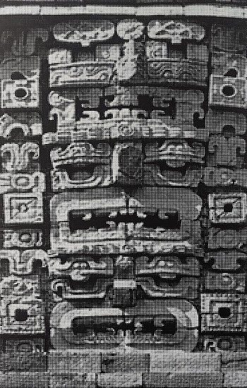 William Betts, Carvings, Uxmal, Yucatan, 1974/2023
Acrylic on canvas, 73 x 46 1/2 in.
WBE-163
