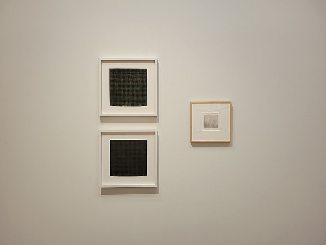 In the Viewing Room: Agnes Martin, Theresa Chong, Anna Bogatin Ott, and Jacob El Hanani - Installation View