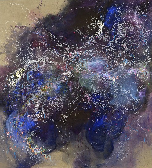 Jackie Tileston, Frequencies for a State Change, 2023
Oil, acrylic, enamel, marker, glitter, pigment on linen, 60 x 54 in.
JTI-082