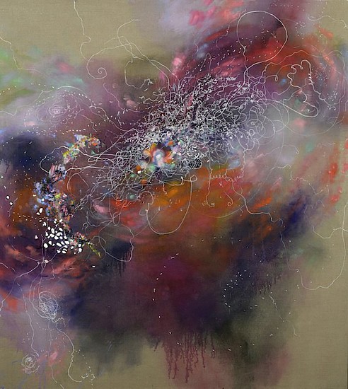 Jackie Tileston, That something may happen, 2024
Oil, marker and collage on linen, 60 x 54 in.
JTI-084